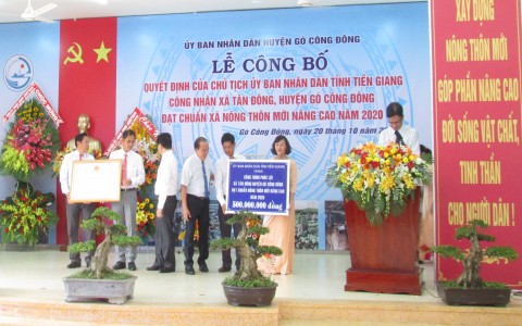 Huyện Gò Công Đông, Tiền Giang: Xã Tân Đông đạt chuẩn nông thôn mới nâng cao